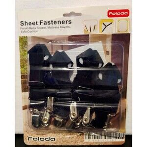 Foloda Adjustable Bed Sheet Fastener Straps (4Pack) Nickel Plated New